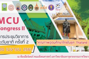 “MCU Congress II” การประชุมวิชาการระดับชาติ ครั้งที่ 2
