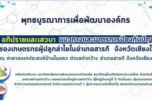 พุทธบูรณาการเพื่อพัฒนาองค์กร อภิปรายและเสวนาเวทีสาธารณะ เรื่อง แนวทางและมาตรการการแก้ปัญหาของเกษตรกรผู้ปลูกลำไยในอำเภอสารภีจังหวัดเชียงใหม่