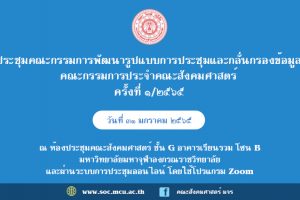 คณะสังคม​ฯ​ ประชุมคณะกรรมการพัฒนารูปแบบการประชุมและกลั่นกรองข้อมูลคณะกรรมการประจำคณะสังคมศาสตร์​ มจร