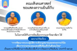 ผลงานวิจัยคณาจารย์คณะสังคมฯ ผ่านการคัดเลือกเพื่อรับรางวัลผลงานวิจัยดีเด่น ประจำปี ๒๕๖๕