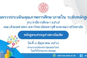 หลักสูตรเศรษฐศาสตรบัณฑิต ตรวจประเมินคุณภาพการศึกษาภายใน ระดับหลักสูตร ประจำปีการศึกษา ๒๕๖๕